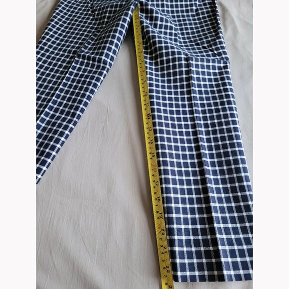 NWOT J. Crew Martie Slim Cropped Pant in Bi-Stretch Navy/White Gingham - Picture 11 of 14